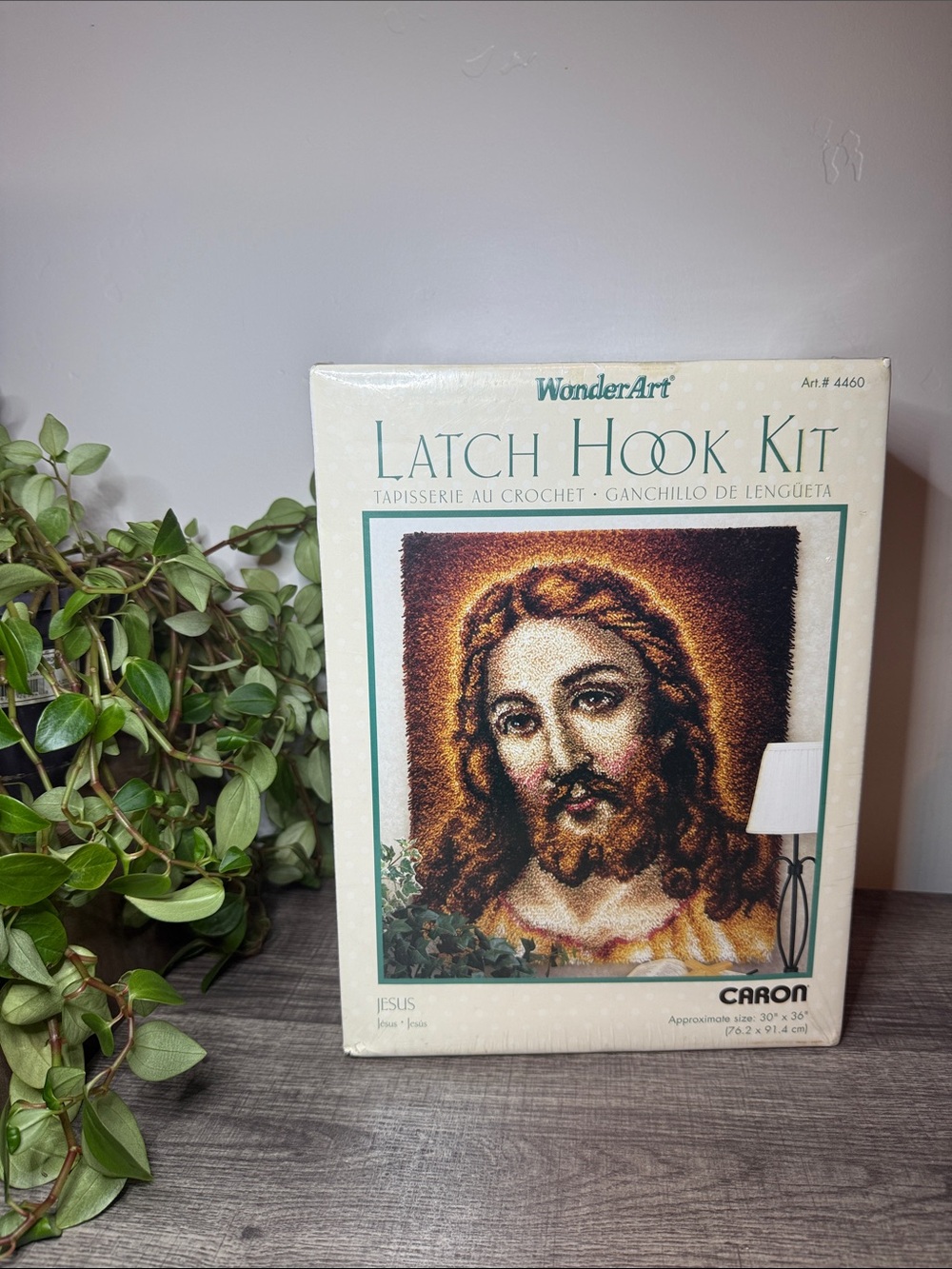 Vintage WonderArt Latch Hook Kit Jesus Caron 30x36 Sealed